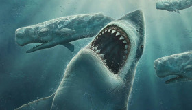 Yenidoğan megalodon yetişkin bir insandan büyük Yenidoğan megalodon yetişkin bir insandan büyük